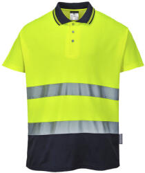 Portwest S174 Kéttónusú Cotton Comfort póló Sárga/Navy - L (PW-S174YNRL) - hardtools