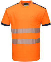 Portwest T181 PW3 Hi-Vis póló S/S Narancs/Navy - 4XL (PW-T181ONR4XL) - hardtools