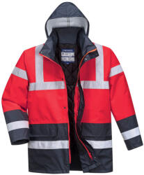 Portwest S466 Hi-Vis Kéttónusú Traffic kabát Piros/Navy - M (PW-S466RNRM) - hardtools