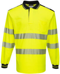 Portwest T184 PW3 Hi-Vis hosszú ujjú pólóing Sárga/Fekete - 4XL (PW-T184YBR4XL) - hardtools