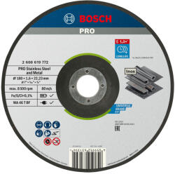 Bosch PRO egyenes vágókorong, 180x1, 6x22, 23 mm, fémhez, inoxhoz (2608619772) - hardtools