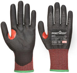 Portwest A670 CS Cut F13 PU vágásbiztos kesztyű Fekete/Piros - XS (PW-A670K8RXS) - hardtools