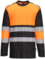 Portwest PW312 PW3 Hi-Vis Class 1 hosszú ujjú póló L/S Narancs/Fekete - XL (PW-PW312OBRXL) - hardtools