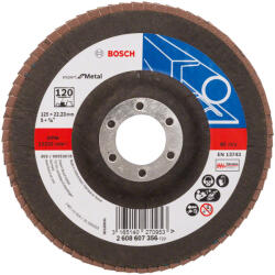 Bosch X551 legyezőtárcsa fémhez, egyenes, üvegszövet alátéttányér, Zirkon 125mm, G120 (2608607356)