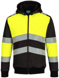 Portwest PW377 PW3 Class 1 zippzáros téli kapucnis pulóver Sárga/Fekete - XXL (PW-PW377YBRXXL) - hardtools