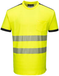 Portwest T181 PW3 Hi-Vis póló S/S Sárga/Fekete - XS (PW-T181YBRXS) - hardtools