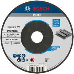 Bosch PRO Metal csiszolótárcsa, nagyolótárcsa 150x6x22, 23 mm, fémhez (2608619777)