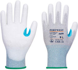 Portwest A699 MR13 ESD PU tenyérmártott kesztyű - 12 pár/csomag Szürke/Fehér - XXL (PW-A699G6RXXL)