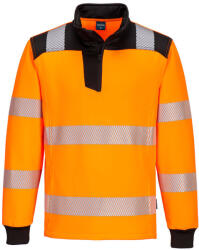 Portwest PW326 PW3 Hi-Vis 1/4 Zippzáras hosszú ujjú póló Narancs/Fekete - M (PW-PW326OBRM) - hardtools
