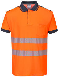 Portwest T180 PW3 Hi-Vis pólóing S/S Narancs/Navy - 3XL (PW-T180ONRXXXL) - hardtools