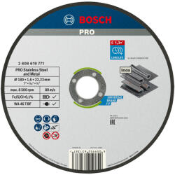 Bosch PRO egyenes vágókorong, 180x1, 6x22, 23 mm, fémhez, inoxhoz (2608619771) - hardtools
