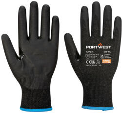 Portwest AP34 LR15 nitrilhab érintőképernyős vágásbiztos kesztyű (12 pár) Fekete - XS (PW-AP34K8RXS) - hardtools