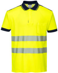 Portwest T180 PW3 Hi-Vis pólóing S/S Sárga/Navy - M (PW-T180YNRM) - hardtools