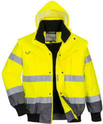 Portwest C465 Hi-Vis 3 az 1-ben kontrasztos bomber dzseki Sárga/Szürke - M (PW-C465YGYM) - hardtools