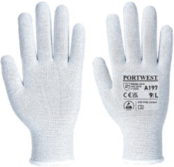 Portwest A197 Bevonat nélküli ESD kesztyű Szürke - M (PW-A197GRRM)