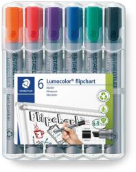 STAEDTLER Lumocolor 356 flipchart marker készlet, 2 mm, kúpos, 6 szín (TS356WP6)