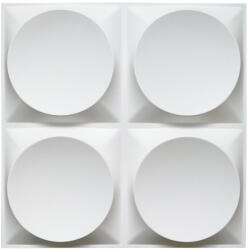 Dollcini 3D mintás PVC falpanel - modern geometrikus textúrájú dekorációs panel nappaliba, hálószobába, irodába - 50 x 50 cm - Sphere Quadra Panel - 12 DB