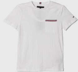 Tommy Hilfiger gyerek pamut póló fehér, sima - fehér 128
