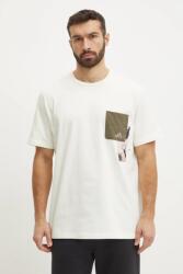 Adidas pamut póló M T LENS PKT T bézs, férfi, nyomott mintás, JJ3928 - bézs L