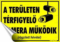  Információs matrica, 25x17, 5 cm, Térfigyelő kamera (221 - 410) - molnarpapir