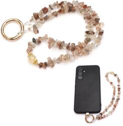  Breloc Telefon Cuart cu Rutil Rosu 44 cm - Claritate, Manifestare si Protectie - cu Agatator Metalic