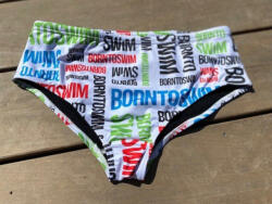 B2S Férfi úszónadrág BornToSwim Logo Brief White XXL