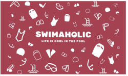 Swimaholic Swimming World Microfibre Towel Piros