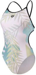 arena Light Floral Swimsuit Lace Back Black/White Multi L -