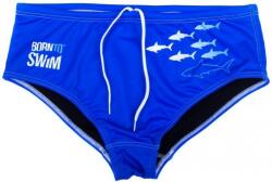 B2S Férfi úszónadrág BornToSwim Sharks Brief Blue XXL