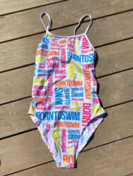 BornToSwim Női fürdőruha BornToSwim Logo Swimsuit Rainbow XXL