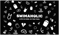 Swimaholic Swimming World Microfibre Towel Fekete