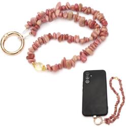  Breloc Telefon Rodonit 44 cm - Vindecare Emotionale si Armonie Interioara - cu Agatator Metalic