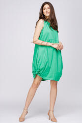 SHOPIKA Rochie verde, din poplin de bumbac, cu noduri laterale Talie unica