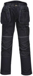 Portwest PW3 bélelt lengőzsebes nadrág (PW357BKR48)