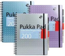 Pukka Pad Spirálfüzet, A4+, vonalas, 100 lap, PUKKA PAD "Metallic Project Book", vegyes szín (PUP6970) - tonerprint