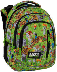 DERFORM Minecraft mintás hátizsák, iskolatáska, 3 rekeszes, 39x27x20cm, BackUp, 2025, R61 (DFM-PLB7R61) - mesescuccok