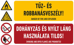 AFV Tűz- és robbanásveszély! dohányzás és nyílt láng használata tilos! (TUT024001PVC02500160)