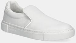 Calvin Klein bőr tornacipő CUPSOLE SLIP ON - WOVEN LTH fehér, női, HW0HW02297 - fehér Női 40