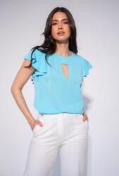 Hermosa Bluza din sifon cu guler barcuta si decolteu in "V" KENDRA, Hermosa, aqua