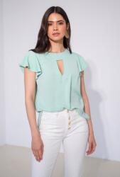 Hermosa Bluza din sifon cu guler barcuta si decolteu in "V" KENDRA, Hermosa, vernil