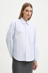 APC A. P. C. pamut ing chemise boyfriend logo női, galléros, relaxed, COGUH. F12550 - kék 40