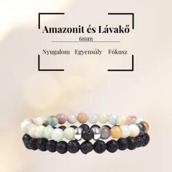 MyVanilla Ásvány Amazonit és Lávakő Páros Karkötő 6mm