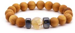 Csakra Shop Személyes Erő Aranyragyogású Napkő" Cédrusfa Solar Plexus Chakra Karkötő Citrinnel
