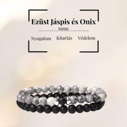 MyVanilla Ásvány Ezüst Jáspis és Onix Páros Karkötő 6mm