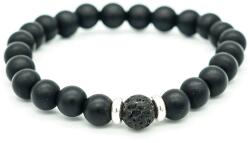 MyVanilla Matt Fekete Onix és Lávakő Erő Karkötő" 8 mm ásványokkal - myvanilla - 2 400 Ft