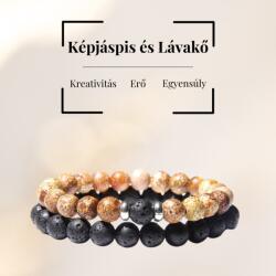 MyVanilla Ásvány Lávakő és Képjáspis Páros Karkötő