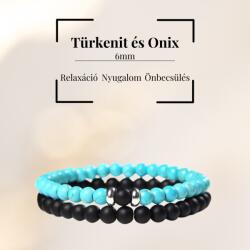 MyVanilla Ásvány Türkenit és Onix Páros Karkötő 6mm