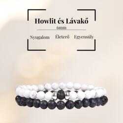 MyVanilla Ásvány Howlit és Lávakő Páros Karkötő 6mm