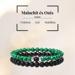 MyVanilla Ásvány Onix és Malachit páros karkötő 6mm