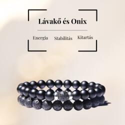 MyVanilla Ásvány Onix és Lávakő Páros Karkötő